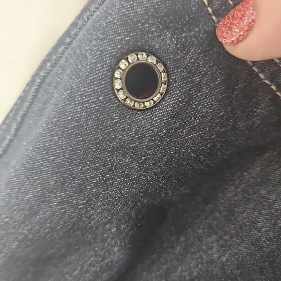 Dorabella Basic Chic Stretch Denim/Cotton Twill, Dark Blue Ankle, Rhinestone 44 - Picture 11 of 15